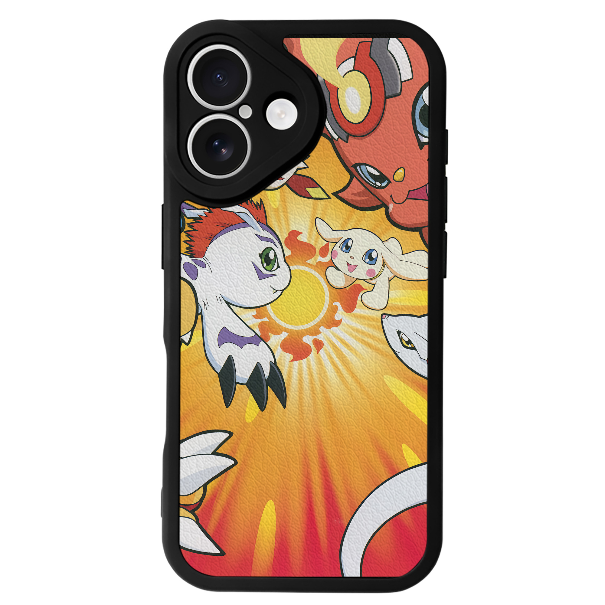（画像用） Digimon デジタルモンスター/デジモン 【iPhone 16シリーズ対応】シリコンスマホケース（レザー調） 材質：シリコン